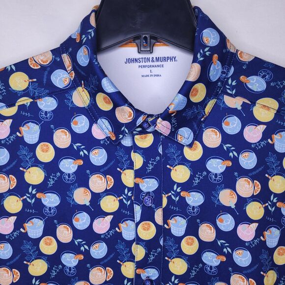 Johnston & Murphy Other - Johnston & Murphy Shirt Mens Large Cocktail Print Performance Button Down